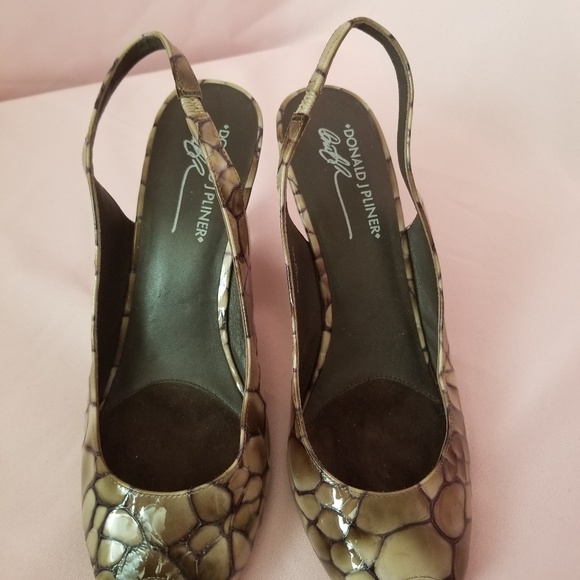 DONALD J PLINER Papina Open Toe Slingback Heels 10 - Picture 5 of 8